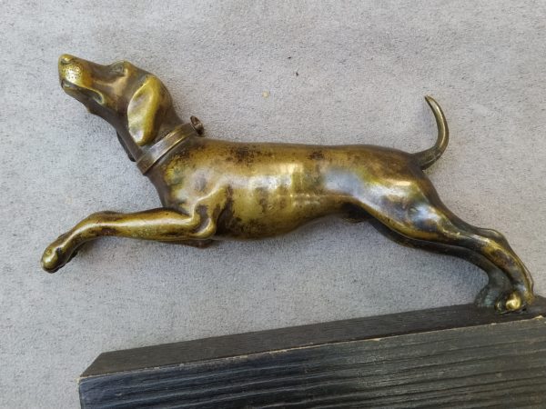 Statue en bronze animalier - chien "setter"